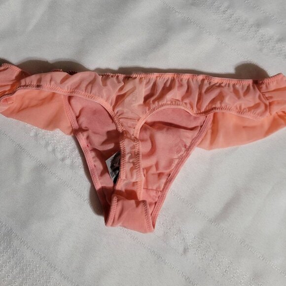 AMBRIELLE Size 6/M Nylon Embroidered Thong Panty NWT - Picture 4 of 6